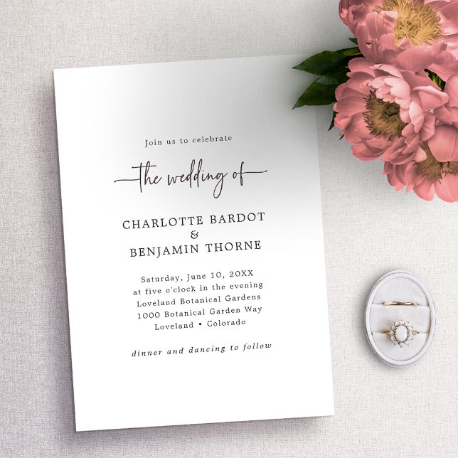 Black and White Script Wedding Invitation (Creator Uploaded)