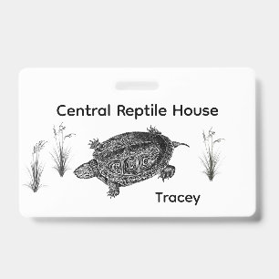 Black and White Sea Turtle Zoo Guide ID Badge