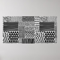 Black and white seamless doodle pattern. Hand-draw