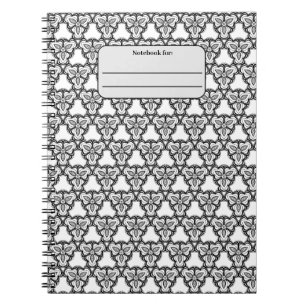 Black and white seamless pattern custom notebook