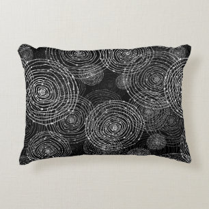 black and white seamless round shapes decorative cushion