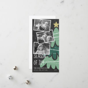 Black and White Season of Joy Christmas Photo Card