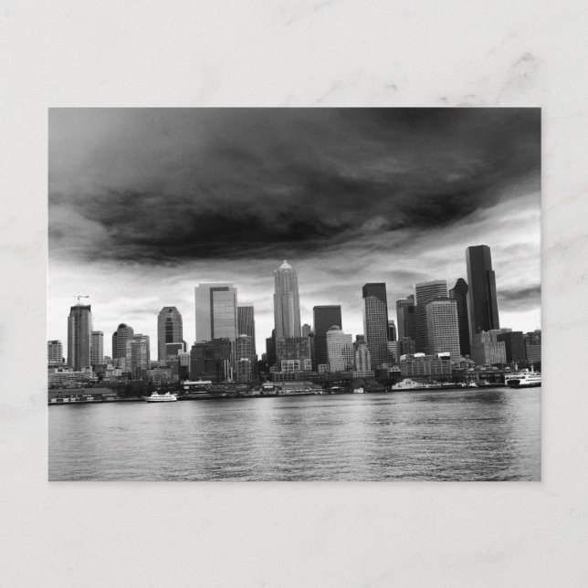 Black and white seattle postcard (Front)