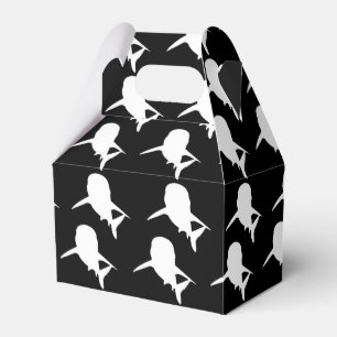 Black and white Shadow fish shark whale pattern Favour Box
