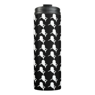 Black and white Shadow fish shark whale pattern Thermal Tumbler