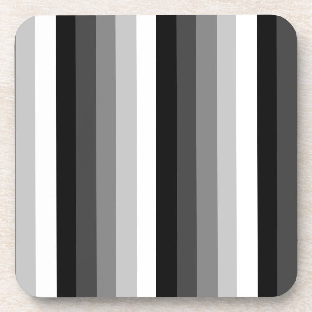 Black and white shadow stripes coaster (Front)