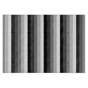Black and white shadow stripes cutting board