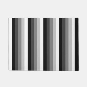 Black and white shadow stripes doormat