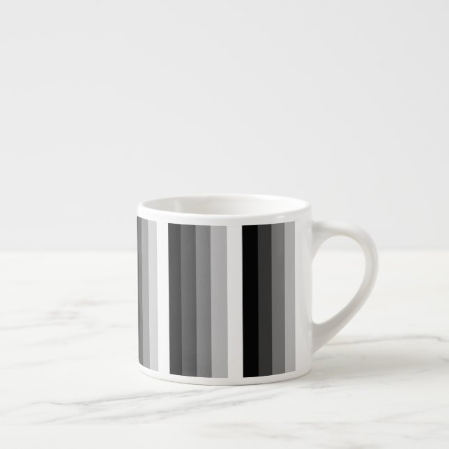 Black and white shadow stripes espresso cup (Right)