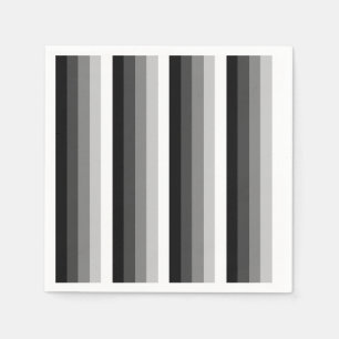 Black and white shadow stripes napkin