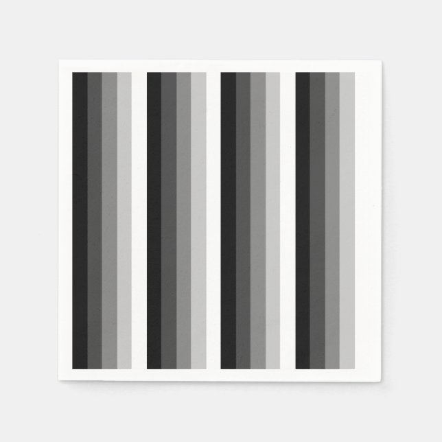 Black and white shadow stripes napkin (Front)