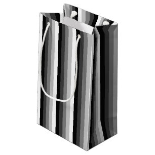 Black and white shadow stripes small gift bag