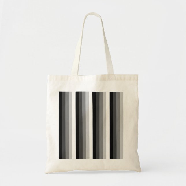 Black and white shadow stripes tote bag (Front)