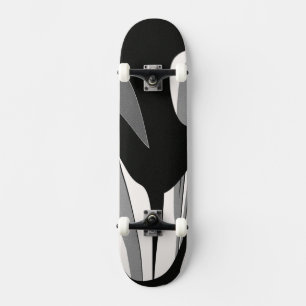 Black and White Shape Art Skateboard