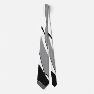 Black and White Shape Art Tie