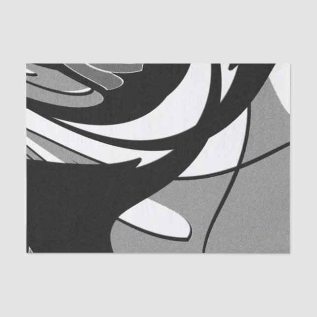 Black and White Shape Art Tissue Paper (Front)