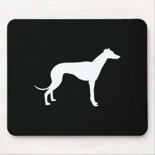 Black and White Shape of Greyhound Mouse Mat