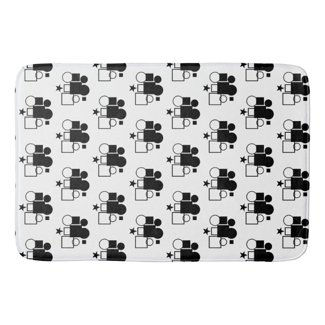 Black and White: Shapes Bath Mat (Front)