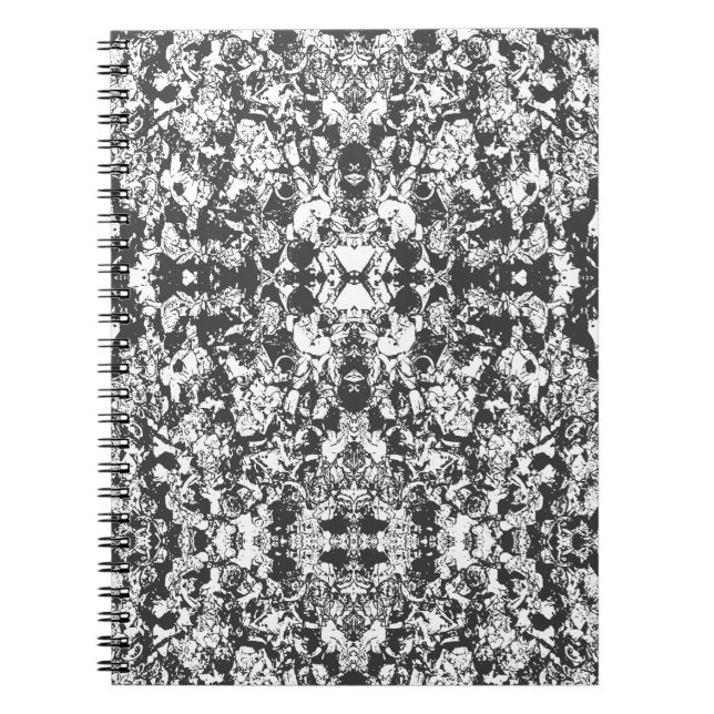 Black And White Shapes Pattern Notebook (Front)