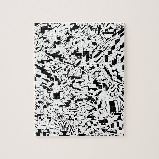 Black And White Shapes Puzzle (Vertical)