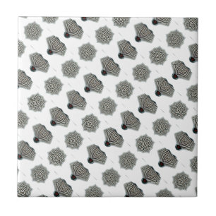 black and white shapes tile
