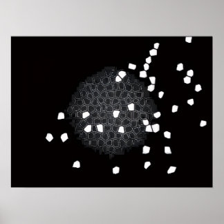 Black and White Shattered Puzzle Poster