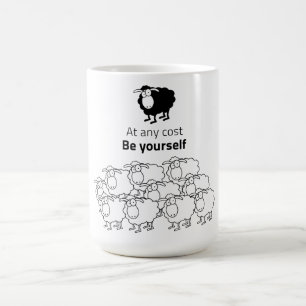 Black and white sheep coffee mug