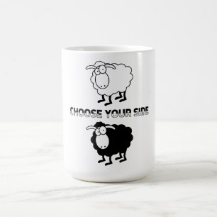 Black and white sheep coffee mug