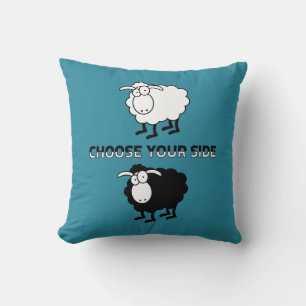 Black and white sheep cushion