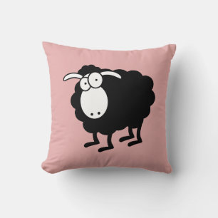 Black and white sheep cushion
