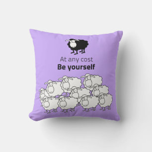 Black and white sheep cushion
