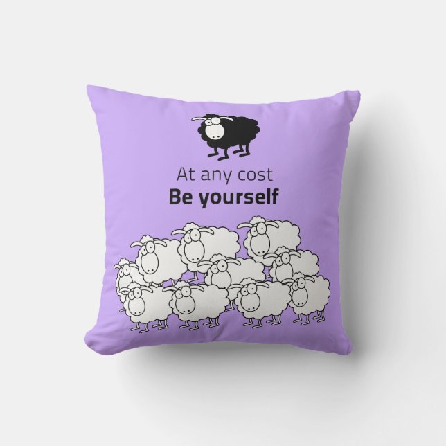 Black and white sheep cushion (Front)