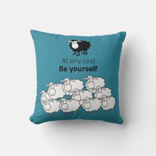 Black and white sheep cushion