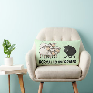 Black and White Sheep Lumbar Cushion