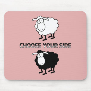 Black and white sheep mouse mat