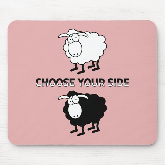 Black and white sheep mouse mat (Front)