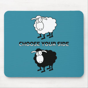 Black and white sheep mouse mat
