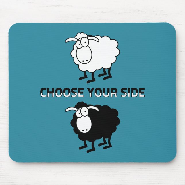 Black and white sheep mouse mat (Front)