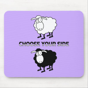 Black and white sheep mouse mat