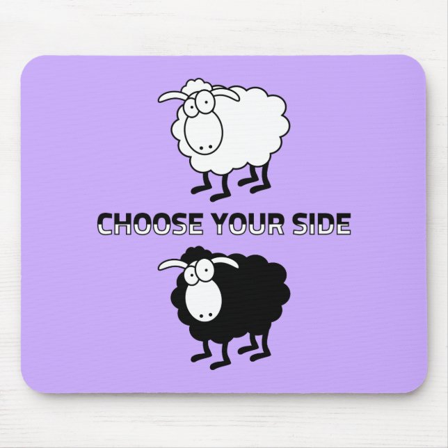 Black and white sheep mouse mat (Front)
