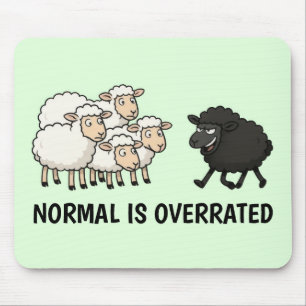 Black and White Sheep Mouse Mat