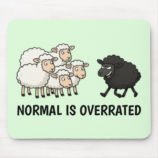 Black and White Sheep Mouse Mat (Front)