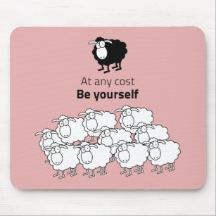Black and white sheep mouse mat