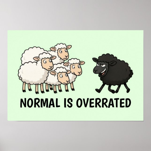 Black and White Sheep Poster (Front)