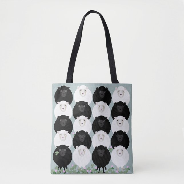 Black and White Sheep Tote Bag (Front)