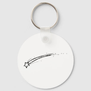 Black and White Shooting Star Key Ring