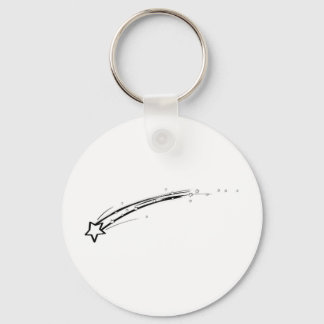 Black and White Shooting Star Key Ring