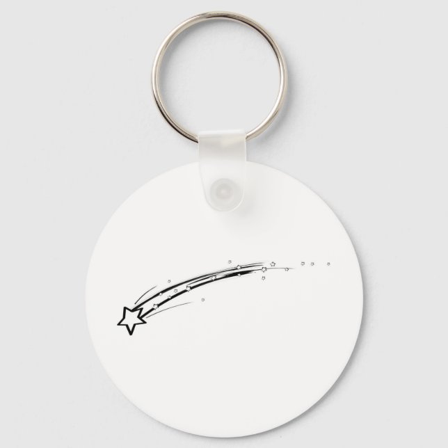 Black and White Shooting Star Key Ring (Front)