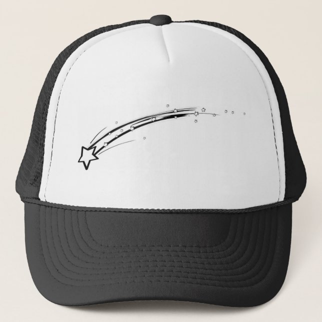 Black and White Shooting Star Trucker Hat (Front)