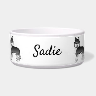 Black And White Siberian Husky Dog & Custom Name